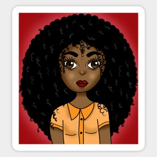 Melanin girl digital art illustration Sticker